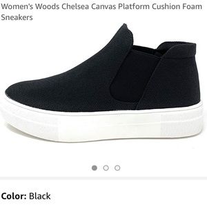 Black platform sneakers